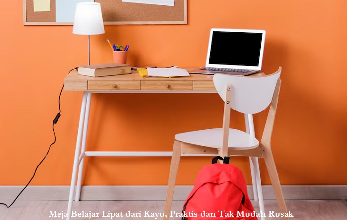 Meja Belajar Lipat dari Kayu
